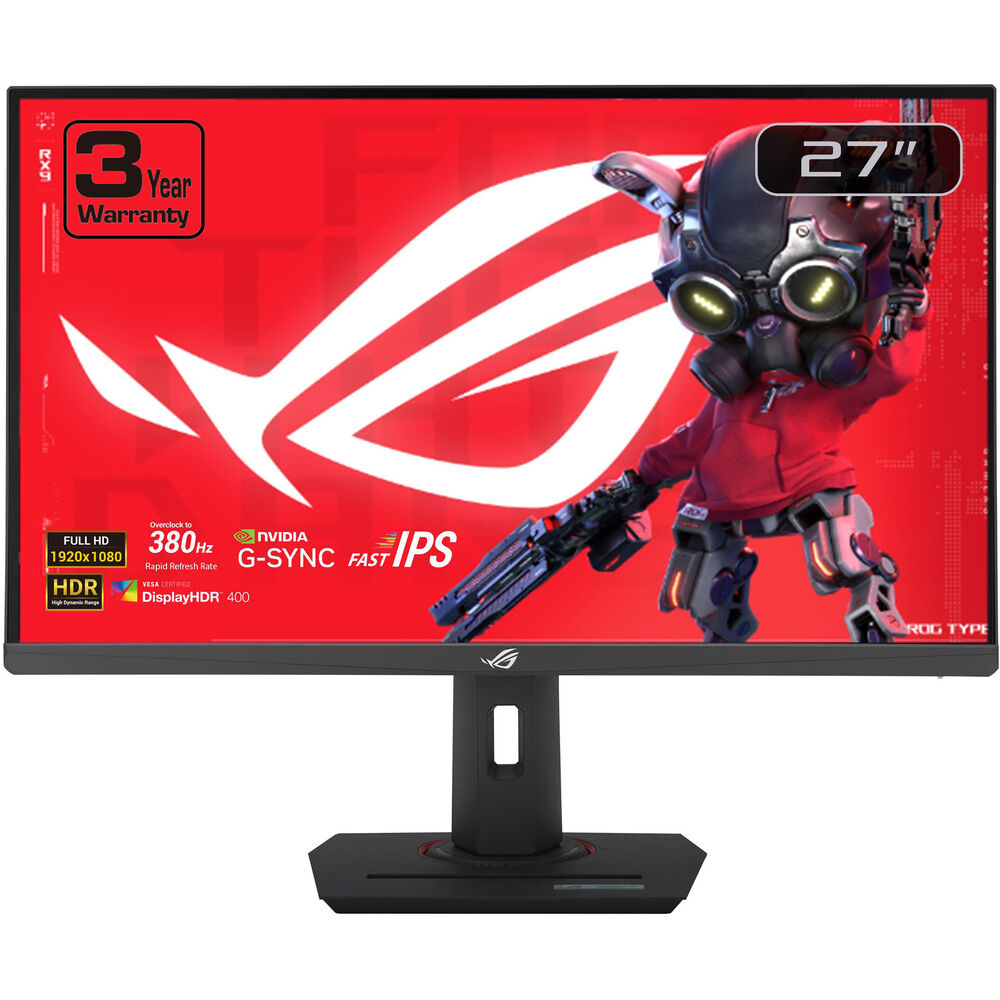 Asus ROG Strix XG279CNS Gaming Monitor 27 inch Full HD (1920 x 1080) IPS 380Hz (overclock) 0.3ms GTG Extreme Low Motion Blur Sync USB Type-C DisplayHDR™ 400 Tripod socket DisplayWidget Center