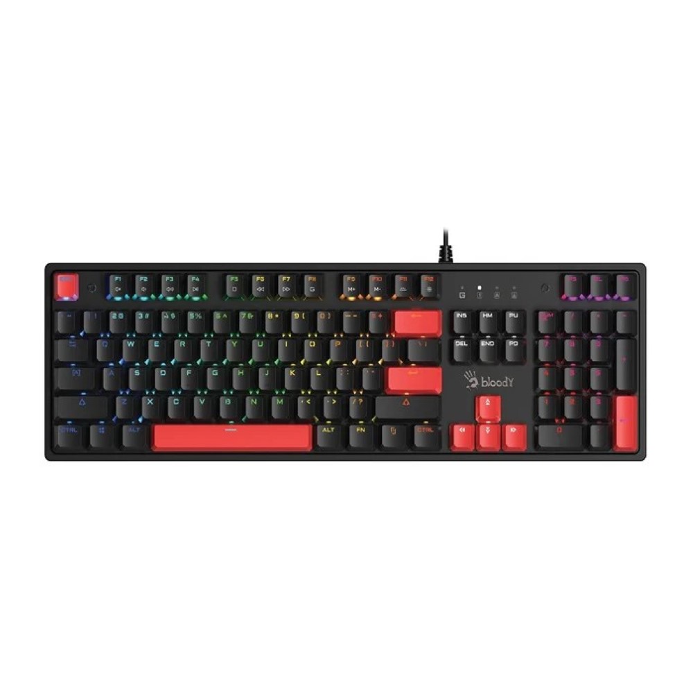 Bloody S520N Bloody Mechanical Switch RGB Gaming Keyboard | Fire Black - BLMS Red Plus Mechanical Switch