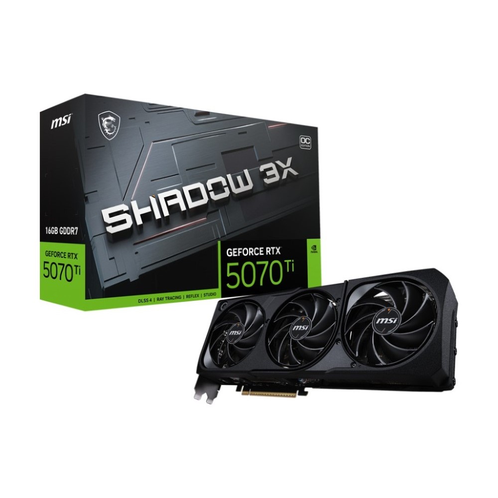 MSI SHADOW GeForce RTX 5070 Ti 16GB 3X OC GDDR7 PCI Express 5.0 Graphics Card