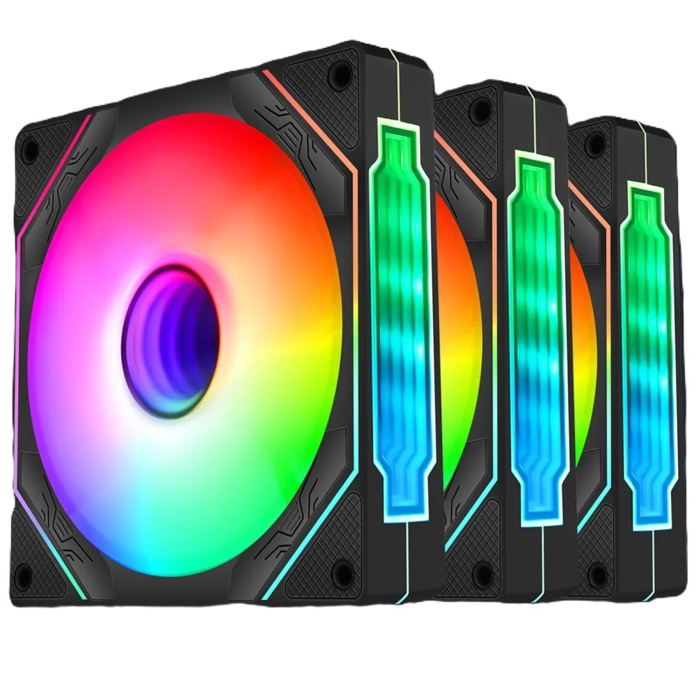 VORTEX ENIGMA ARGB Infinity 3-in-1 Reverse Blade Cooling Fan Kit with Controller – Black