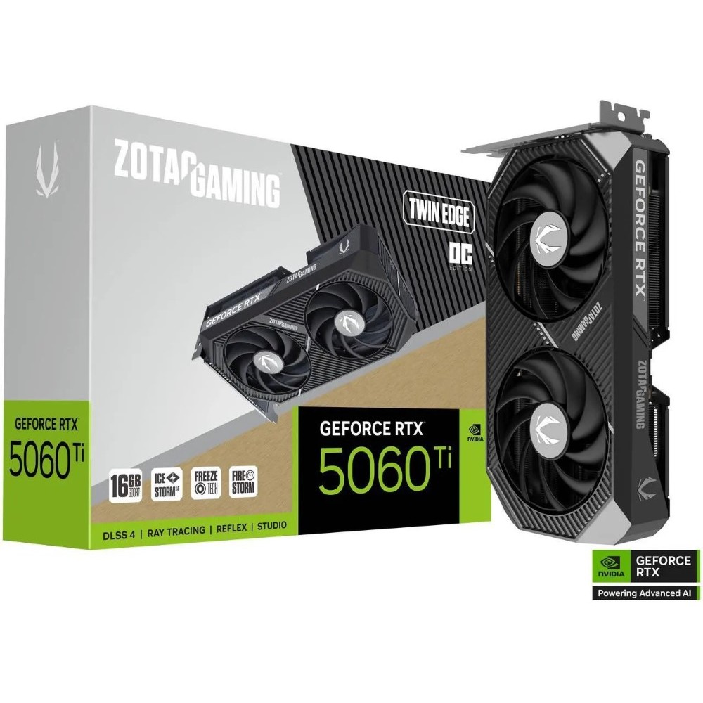 ZOTAC Twin Edge GeForce RTX 5060 Ti PCI Express 5.0 x8 16GB 128-Bit GDDR7 Graphics Card
