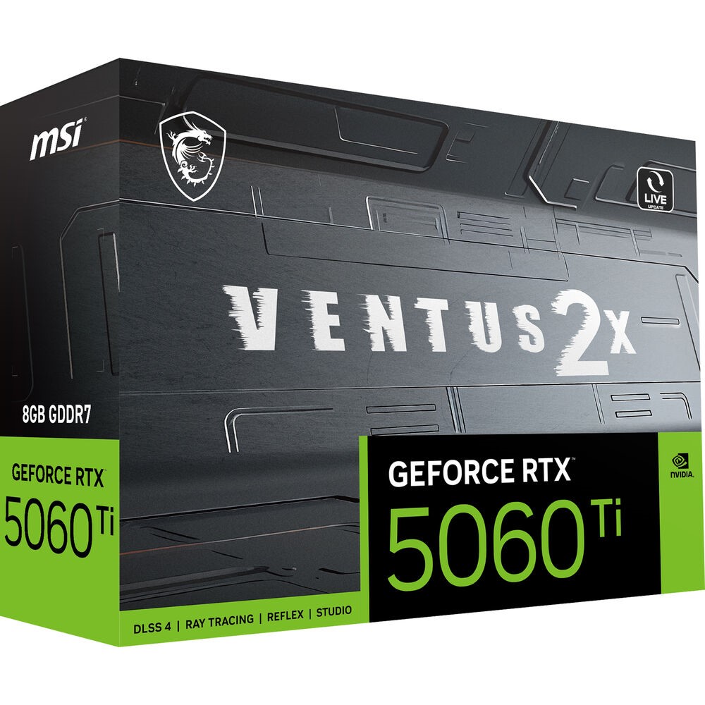 MSI VENTUS GeForce RTX 5060 Ti 8G 2X OC PLUS GDDR7 PCIe 5.0 x16 Graphics Card