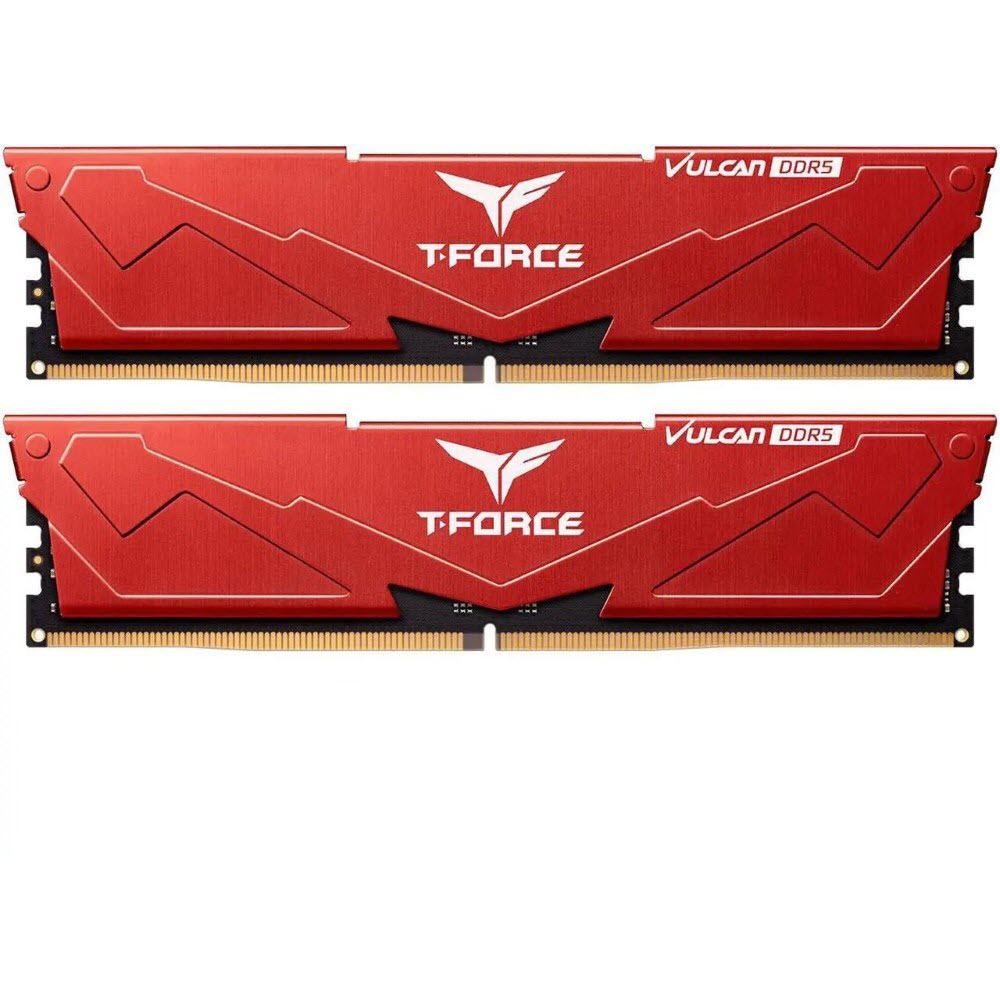 TeamGroup T-Force Vulcan 64GB (2 x 32GB) 288-Pin PC RAM DDR5 6000 CL38 (PC5 48000) Desktop Memory Red