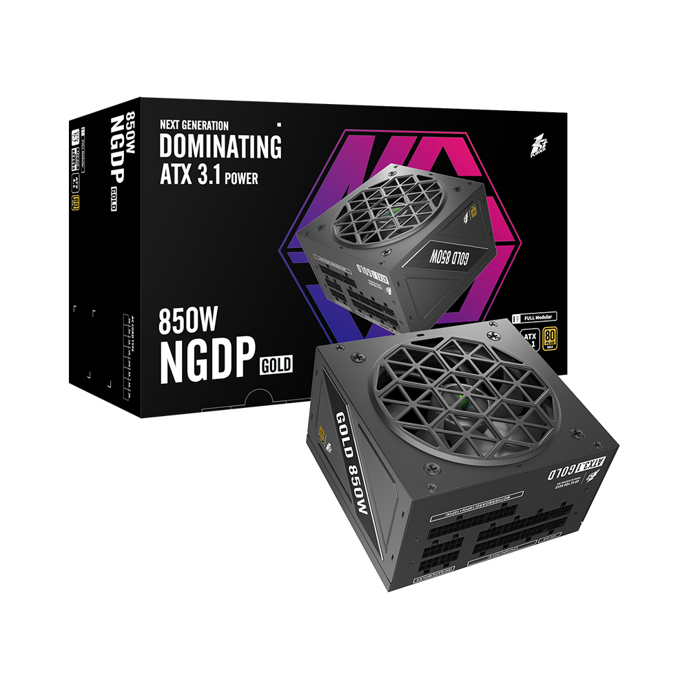 1st Player NGDP 850W Fully Modular PSU, 80 Plus Gold/Cybenetics Platinum/PPLP Gold, ATX 3.1 / PCI-E 5.1, Low Noise FDB Fan, Zero RPM, Japanese Electrolyte Capacitor