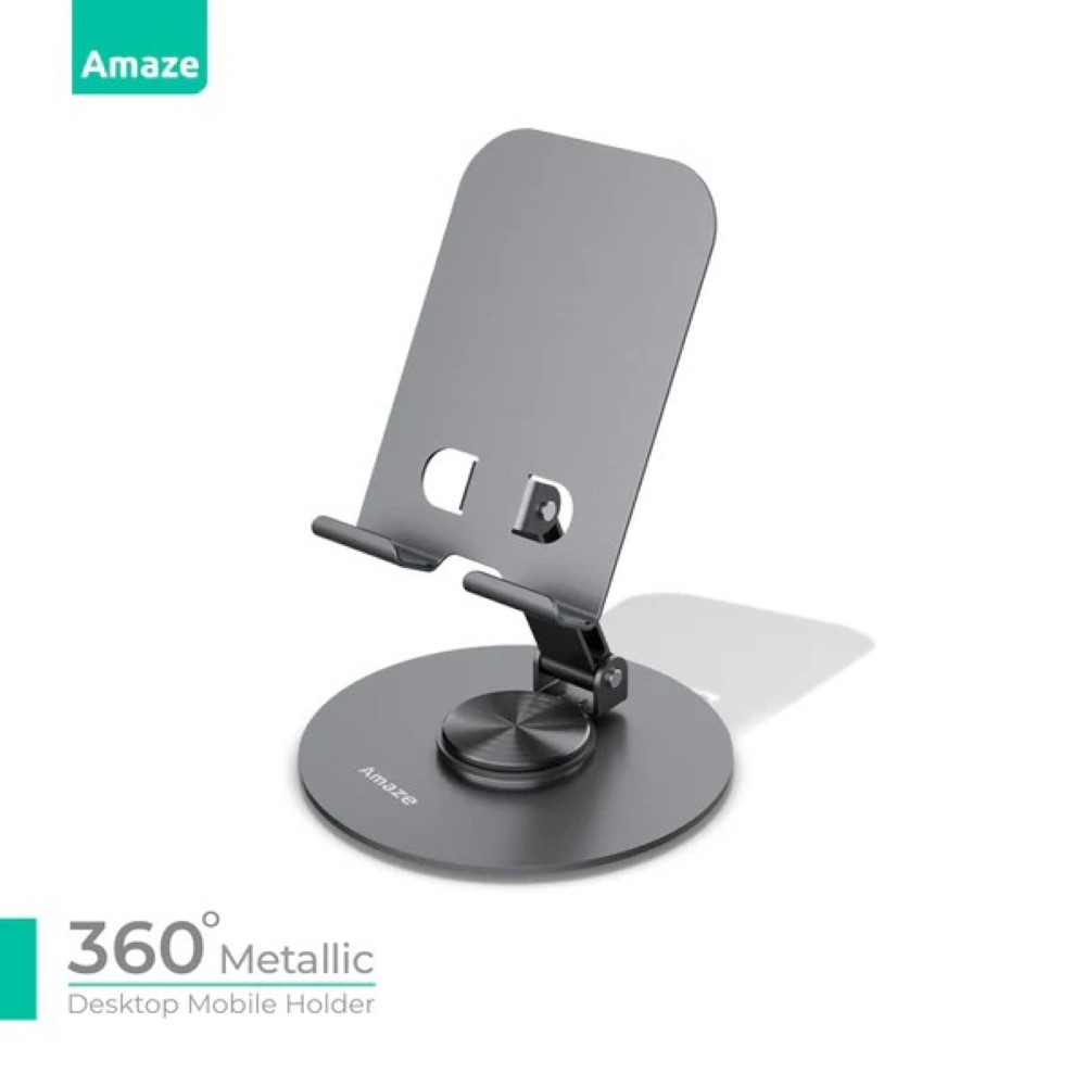 Amaze A560 360 Degree Metallic Deskop mobile Holder - Gray