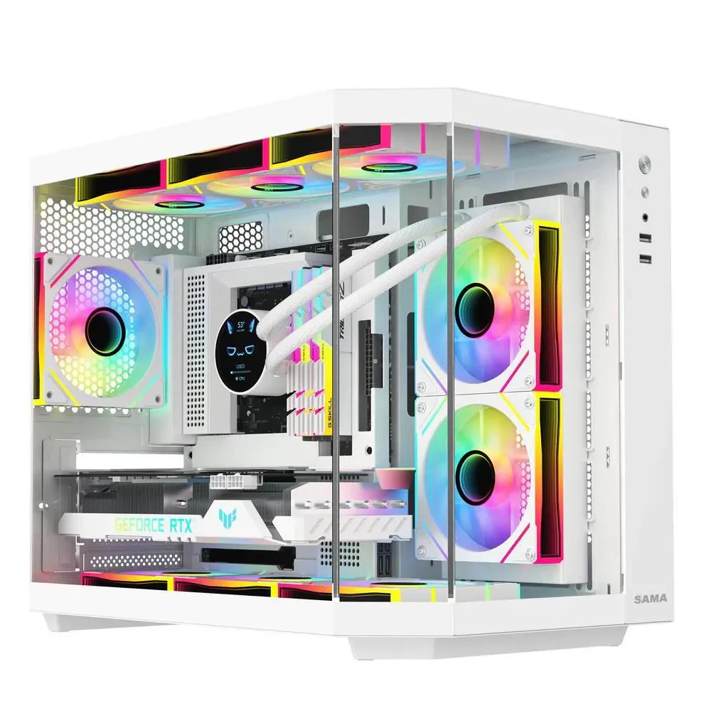 SAMA Neview 2771 Micro-ATX Tower Gaming Chassis - White
