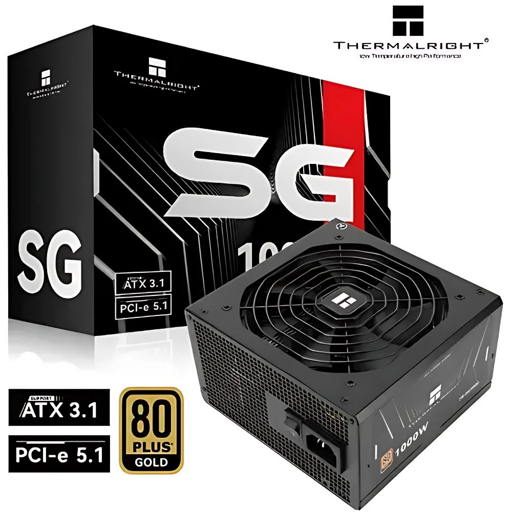 Thermalright SG-1000 1000W ATX 3.1 PCIe 5.0 80+ Gold Full Modular Power Supply – Black