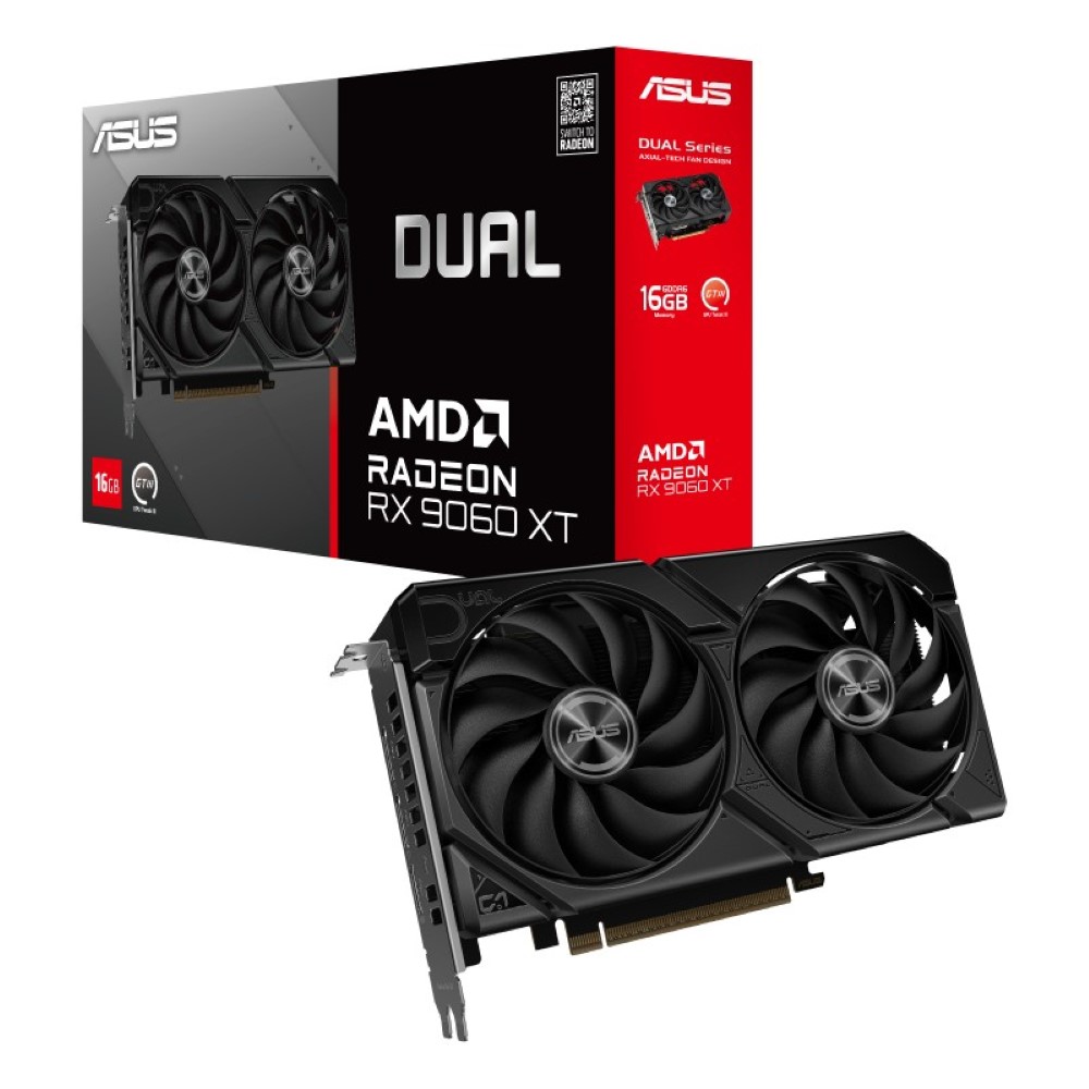 ASUS Dual Radeon RX 9060 XT 16GB GDDR6 PCI Express 5.0 x16 ATX Graphics Card