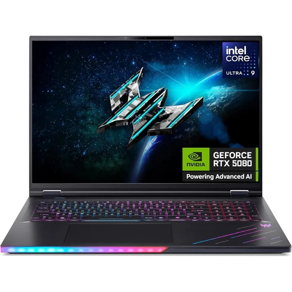 Acer Predator Helios 18 AI PH18-73-96Y0 Gaming Laptop Intel Core Ultra 9 275HX 32GB DDR5 1TB SSD NVIDIA RTX 5080 16GB Graphics 18 Inch WQXGA IPS Mini LED 250Hz Windows 11 Home