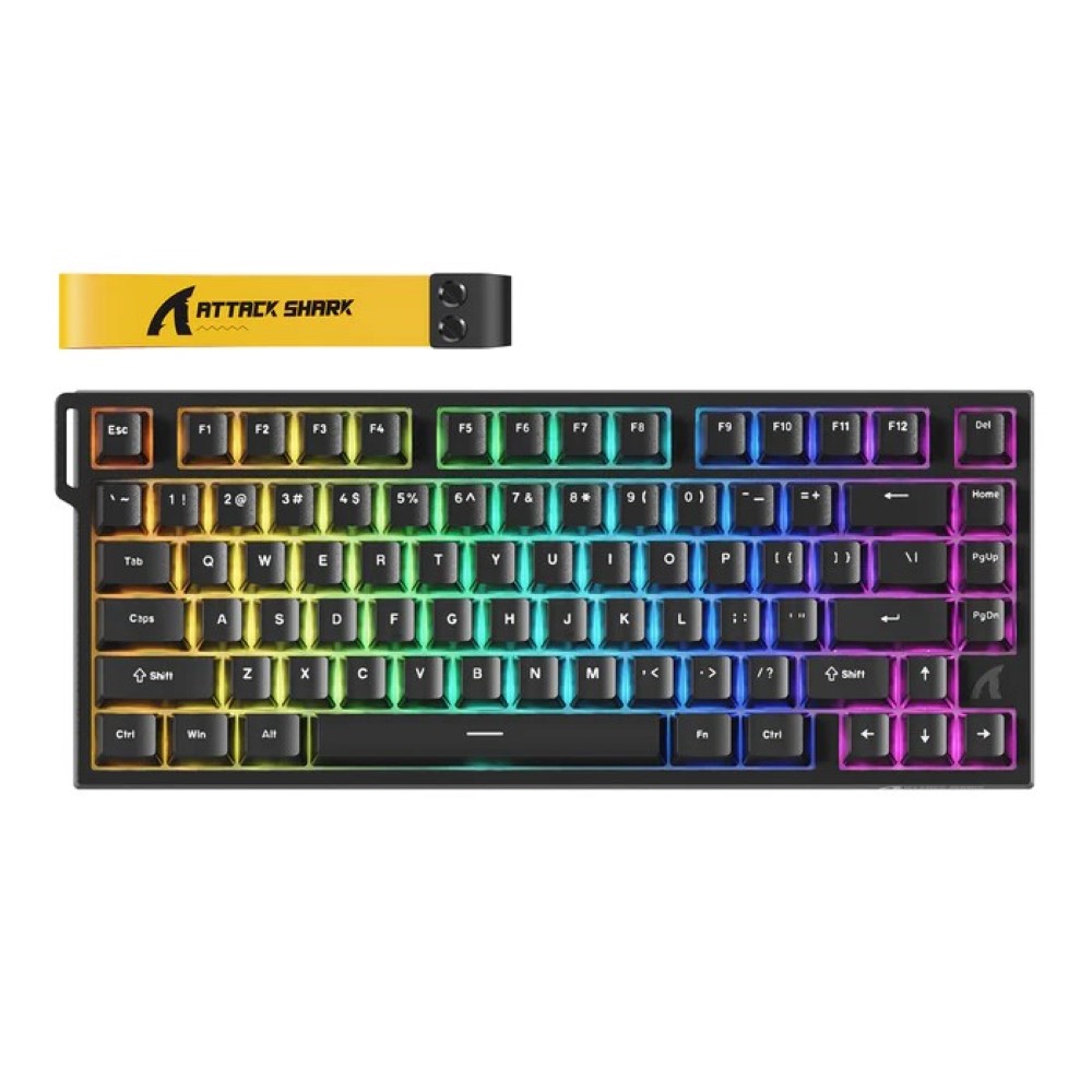 Attack Shark R82 HE 75% RGB Rapid Trigger Magnetic Gaming Keyboard – Black Simple