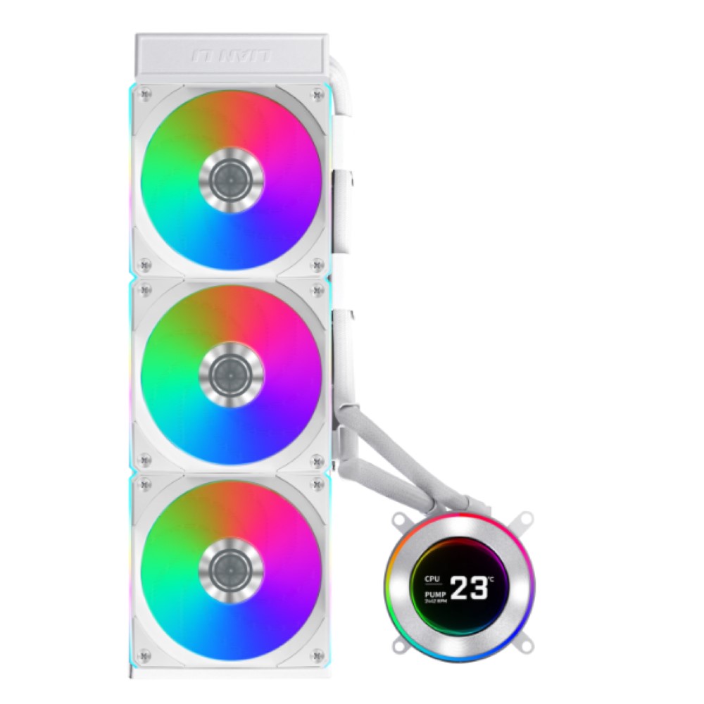 Lian Li Hydroshift II LCD-C 360CL with UNI Fan CL Wireless Liquid Cooler - White