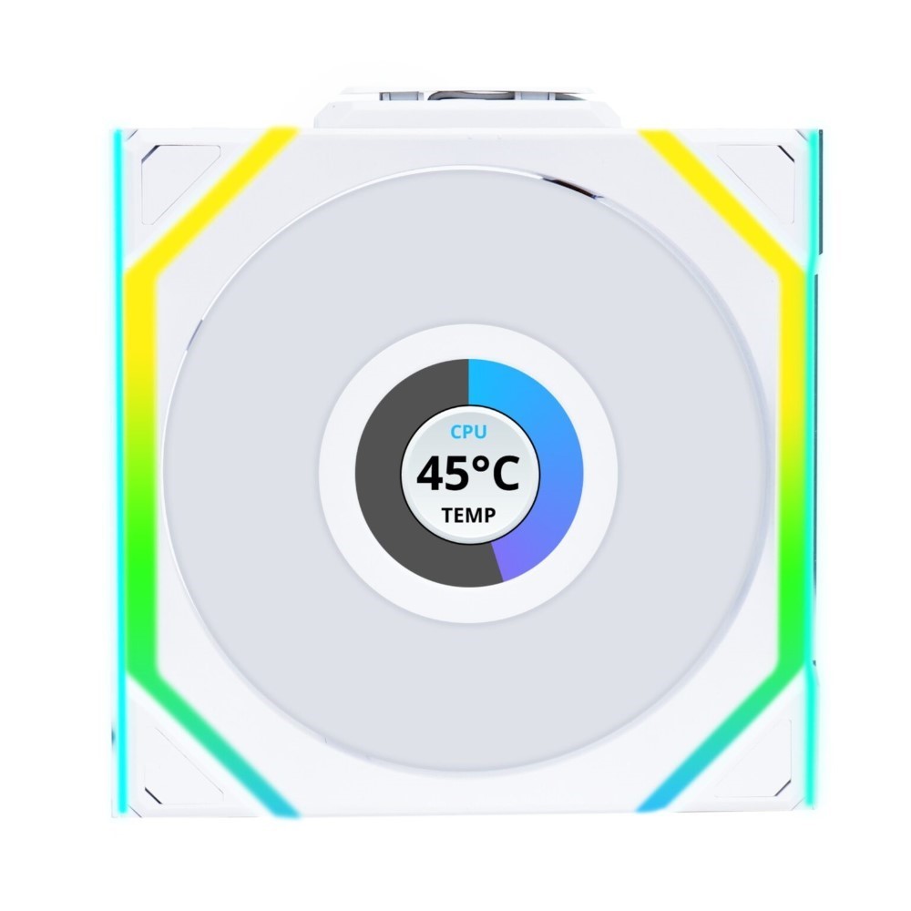 Lian Li UNI Fan SL120 LCD Wireless Reverse Blade Single Pack (Without Controller) - White