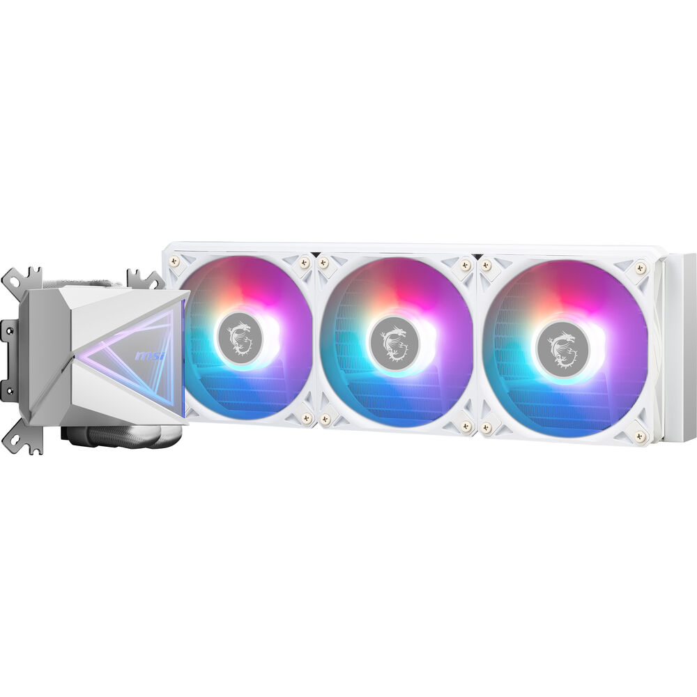 MSI MAG CoreLiquid I360 White AIO ARGB CPU Liquid Cooler - Infinity Mirror Design UNI Bracket 360mm Radiator Triple 120mm ARGB PWM Fans LGA 1700/1851 AM5/AM4 Compatible