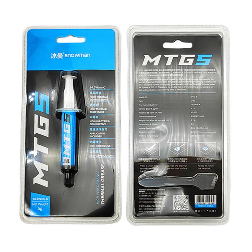 SNOWMAN MTG 5 14.3W/mk Thermal Paste Thermal Grease PC CPU Cooler Computer Cooling Fan VGA GPU Compound Cooling Paste