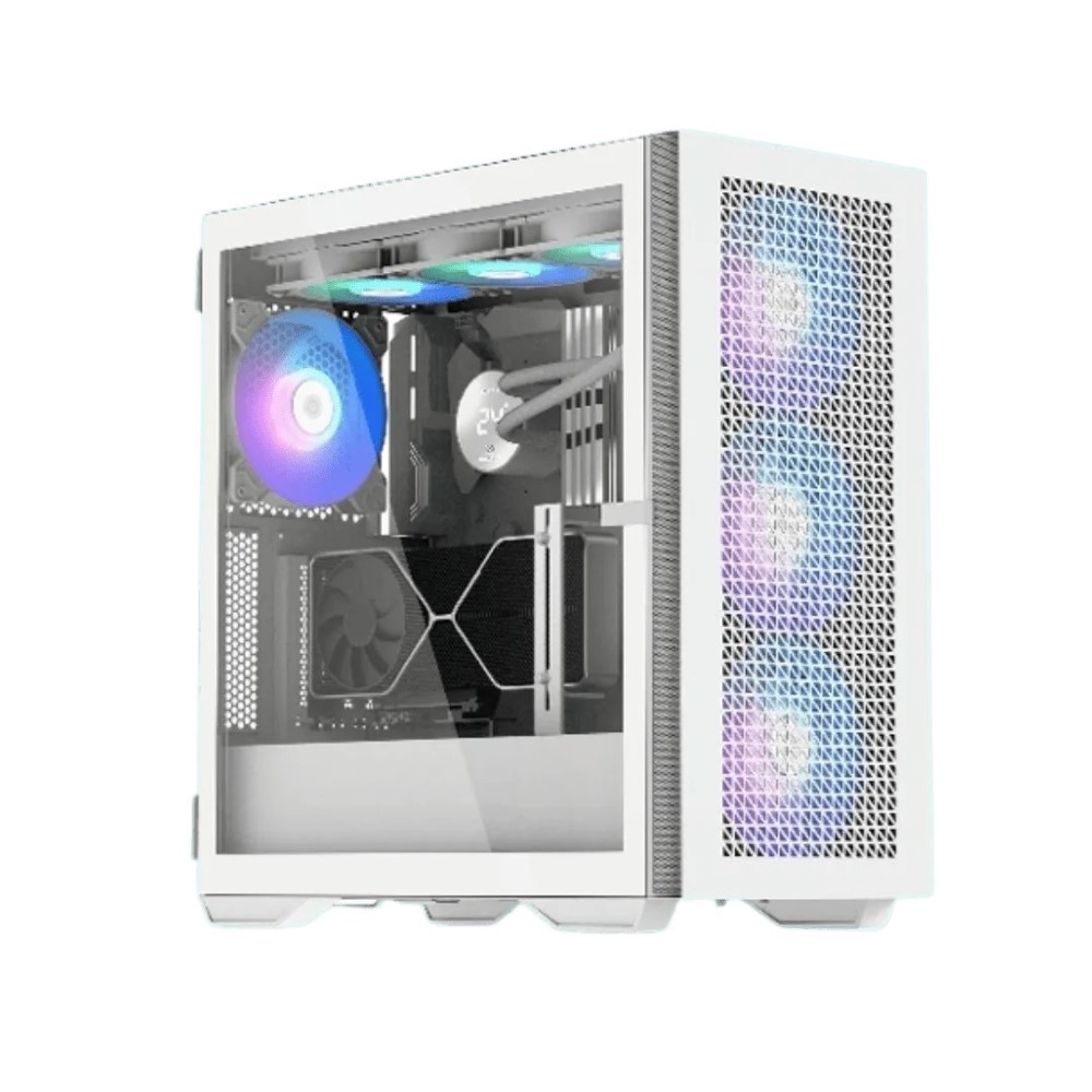 Sonic H7 ATX ARGB Gaming Case (4x ARGB Fans) – White