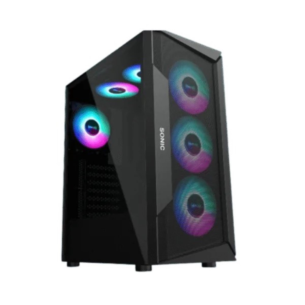 Sonic R28 ATX ARGB Gaming Case (3x ARGB Fans) – Black