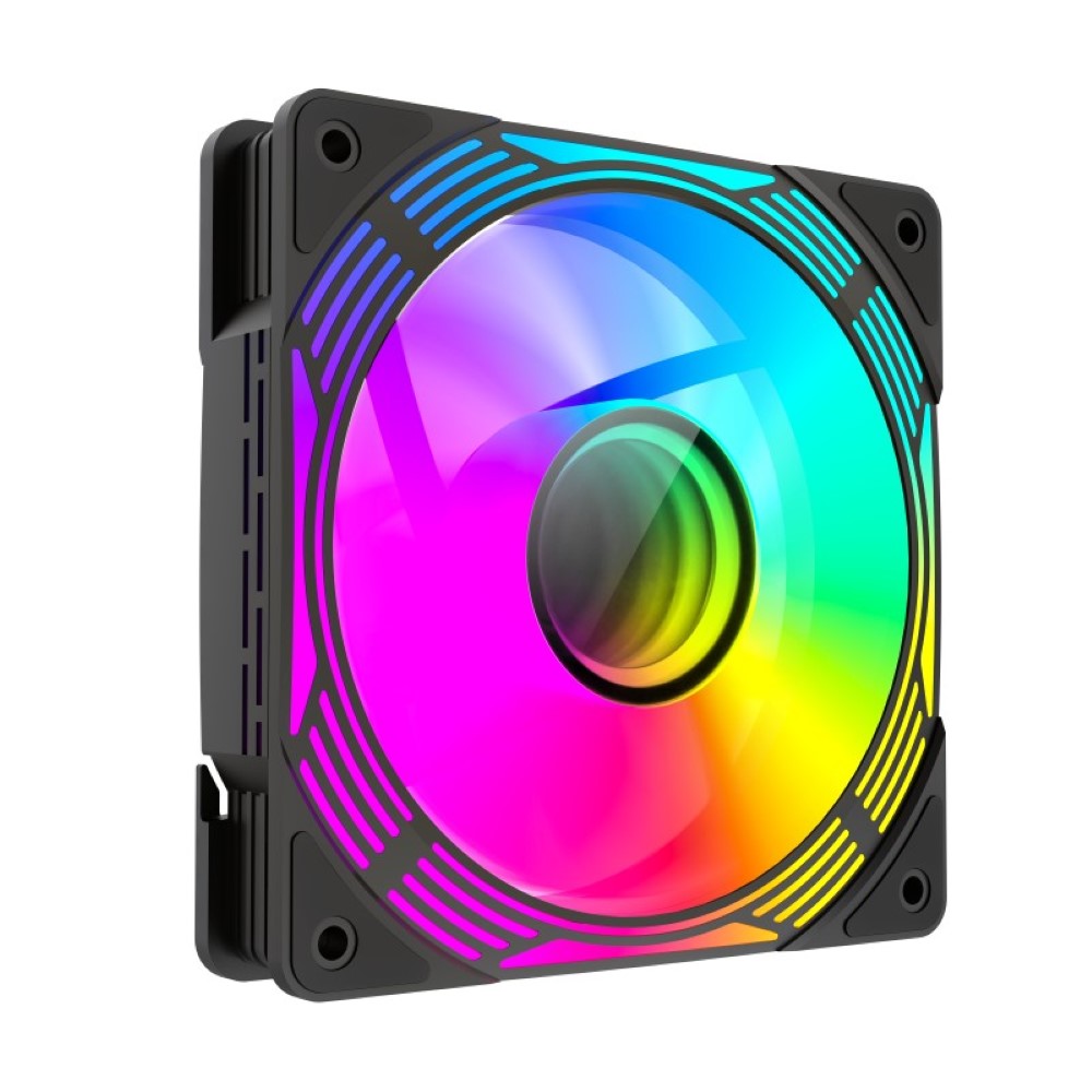 GameMax FN12A-C8I B 120mm ARGB Fan High-Performance Quiet Cooling - Black