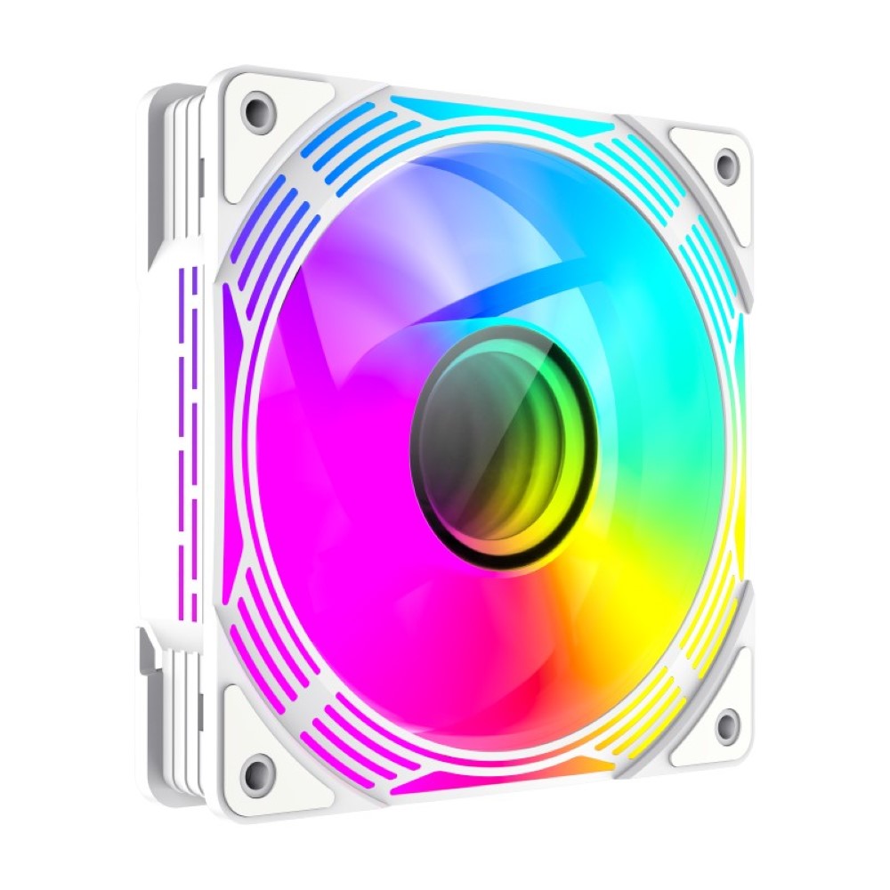 GameMax FN12A-C8I W 120mm ARGB Fan High-Performance Quiet Cooling - White