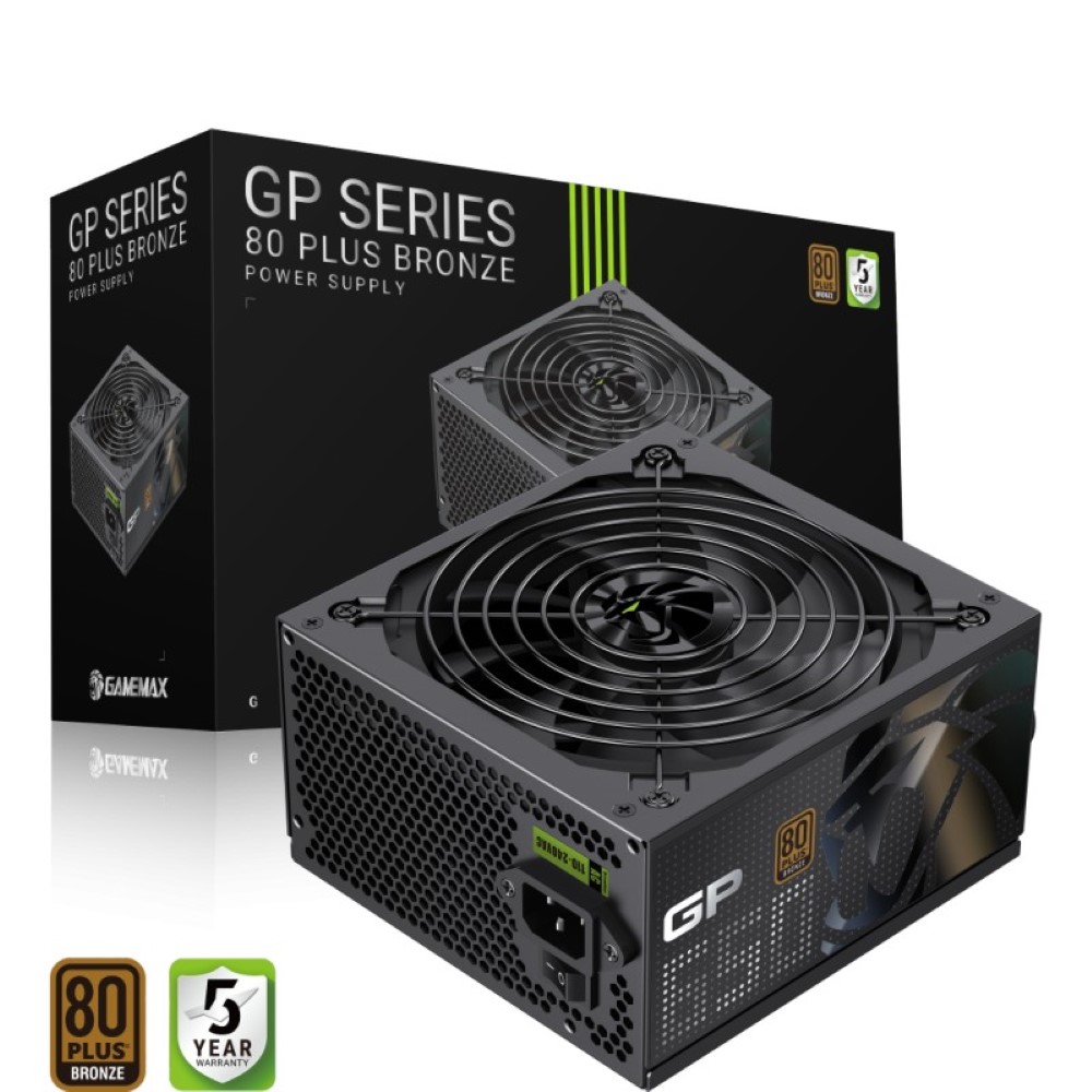 GameMax GP 650B 80+ Bronze Ultra-Stable, Smart Fan, and Premium Heat Dissipation Power Supply - Black