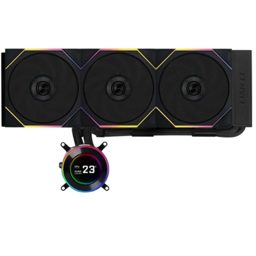 Lian Li HydroShift II LCD-C 360TL ARGB 360mm AIO Liquid CPU Cooler - Black (with TL Wireless fans)