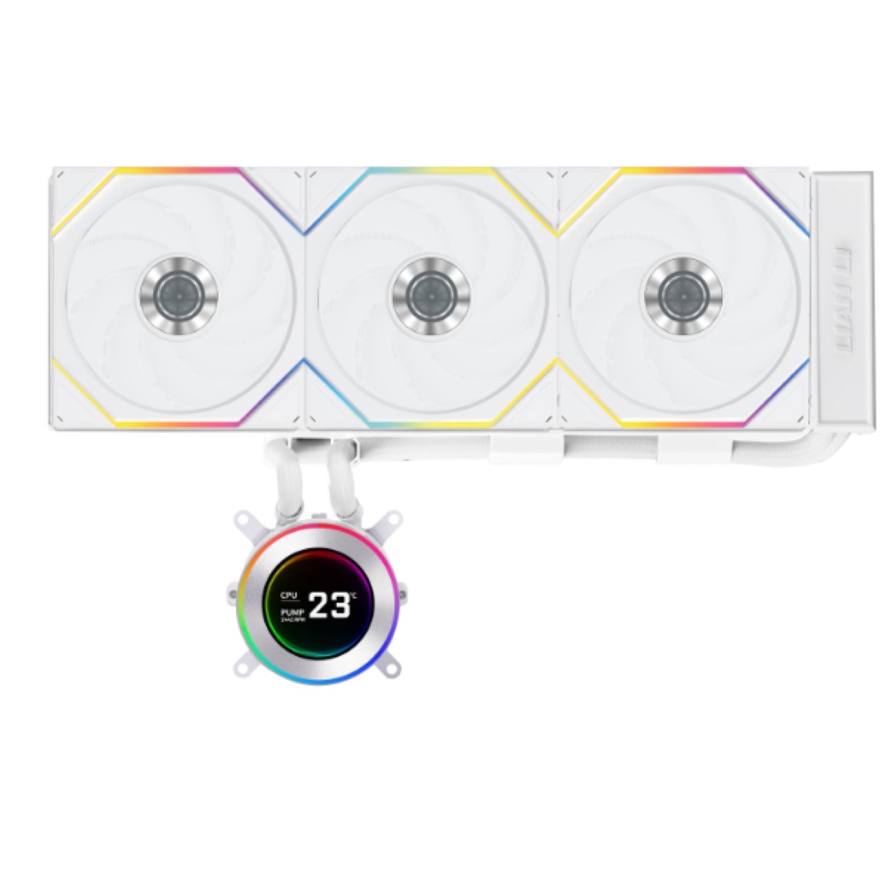 Lian Li HydroShift II LCD-C 360TL ARGB 360mm AIO Liquid CPU Cooler - White (with TL Wireless fans)