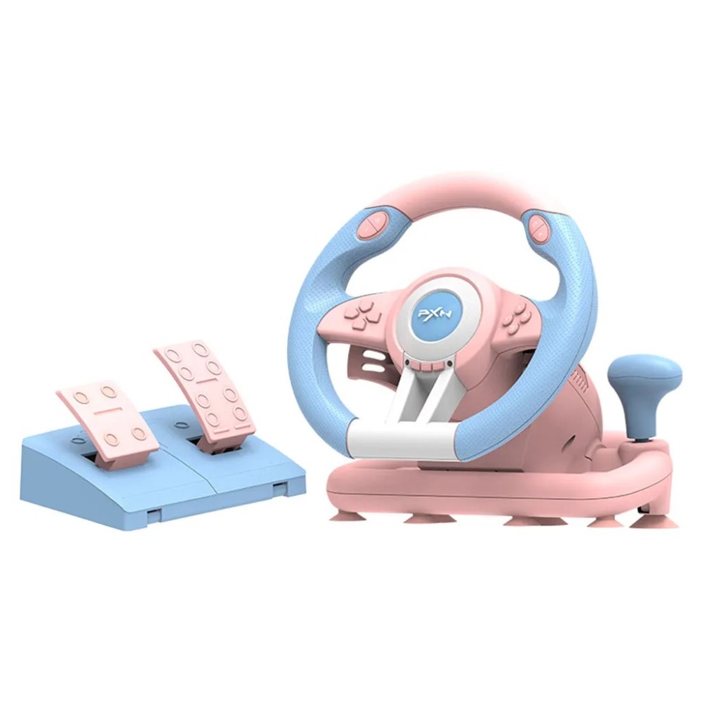 PXN V3 Pro Color Edition Gaming Racing Steering Wheel - Pink / Bule