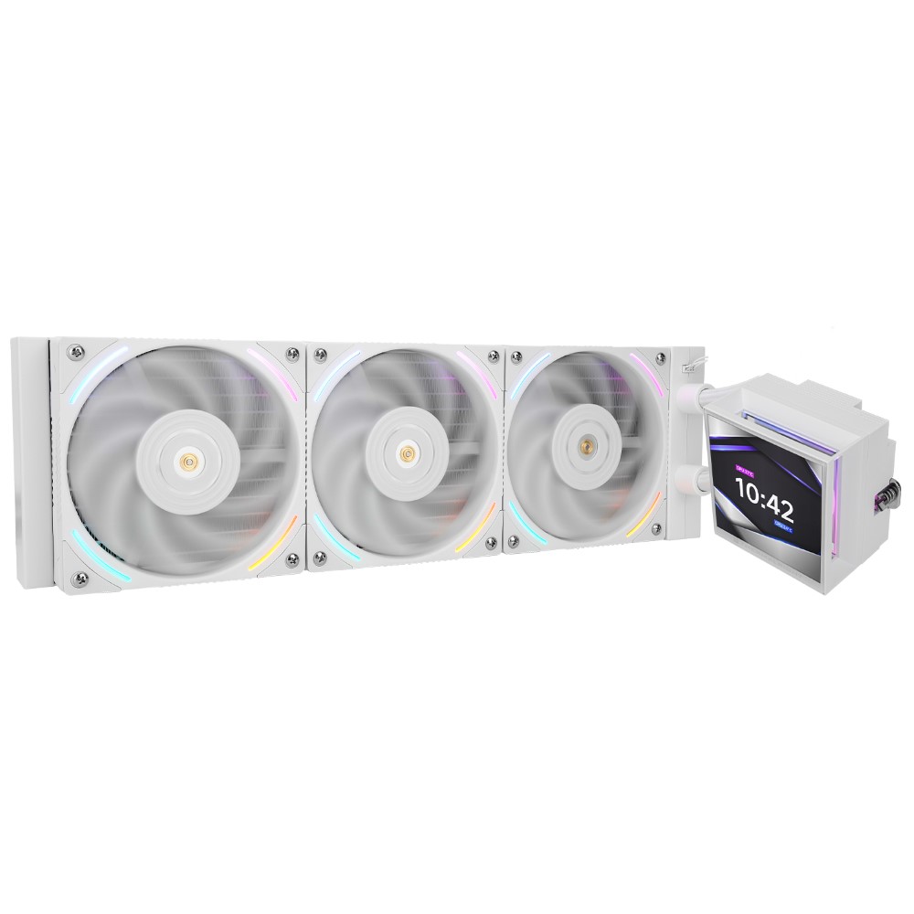 Thermalright Hyper Vision 360 ARGB AIO CPU Liquid Cooler - Magnetic Fixed 3.95 Inch LCD Display Screen, 2150RPM PWM Fans, for AMD AM4/AM5 & Intel LGA1150/1151/1200/2011/1700/1851 - White