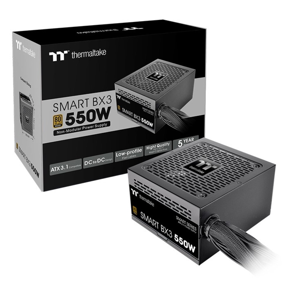 Thermaltake Smart BX3 Bronze 550W - 80 Plus Bronze ATX 3.1 Standard Power Supply Non-Modular