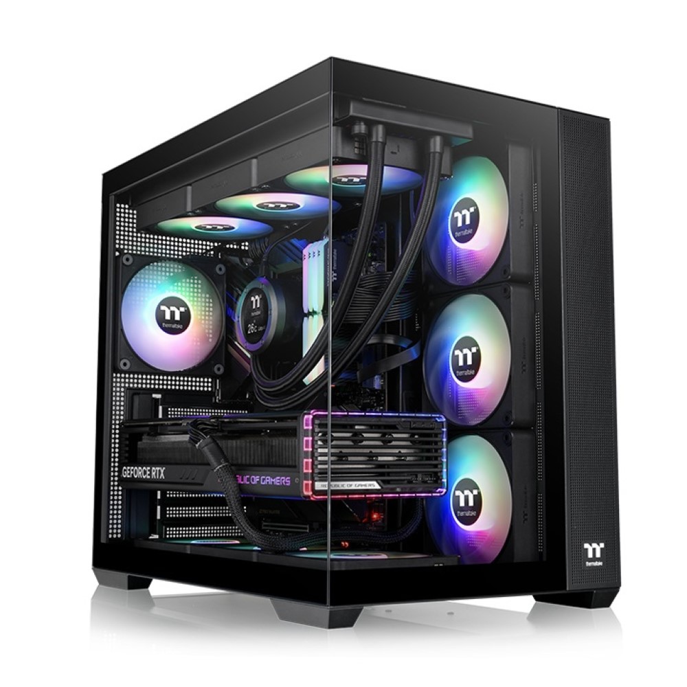 Thermaltake View 380 TG ARGB Mid Tower Gaming Case - Black