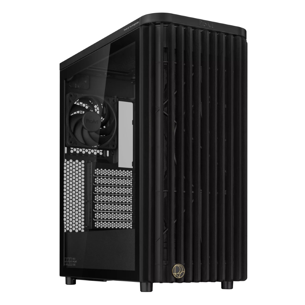 ASUS ProArt PA401 Wood Edition Black Tempered Glass Mid Tower PC Case - Black