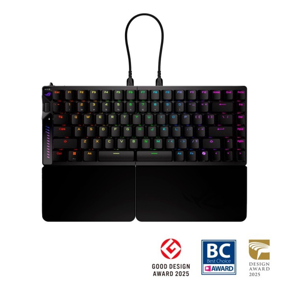 Asus Rog Falcata M703 75% Split Wireless Gaming Keyboard ROG HFX V2 Magnetic Switches PBT ROG Hall Rapid Trigger Three-Mode Connectivity ROG SpeedNova Four-Layer Damping