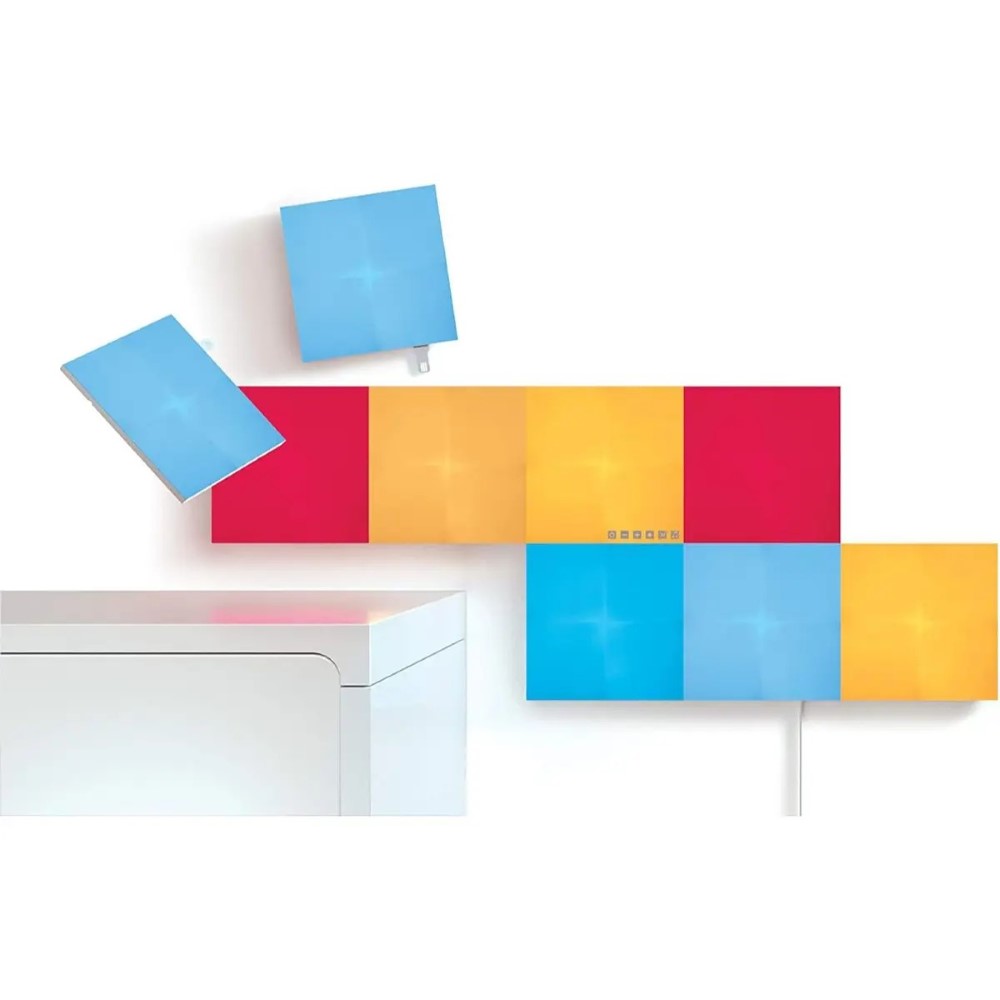 Nanoleaf Canvas Starter Kit Light Squares Smart LED RGBW Wall Lights Modular Wi-Fi Colour Changing Mood Light Panels Works with Alexa Google Assistant Apple Homekit for Room Decor & Gaming (9 Panels)