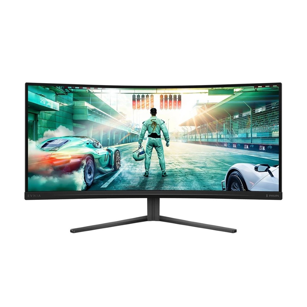 Philips Evnia 34M2C3500L 34 Inch WQHD Curved Gaming Monitor, 180 Hz, 0.5ms, FreeSync Premium, HDR10