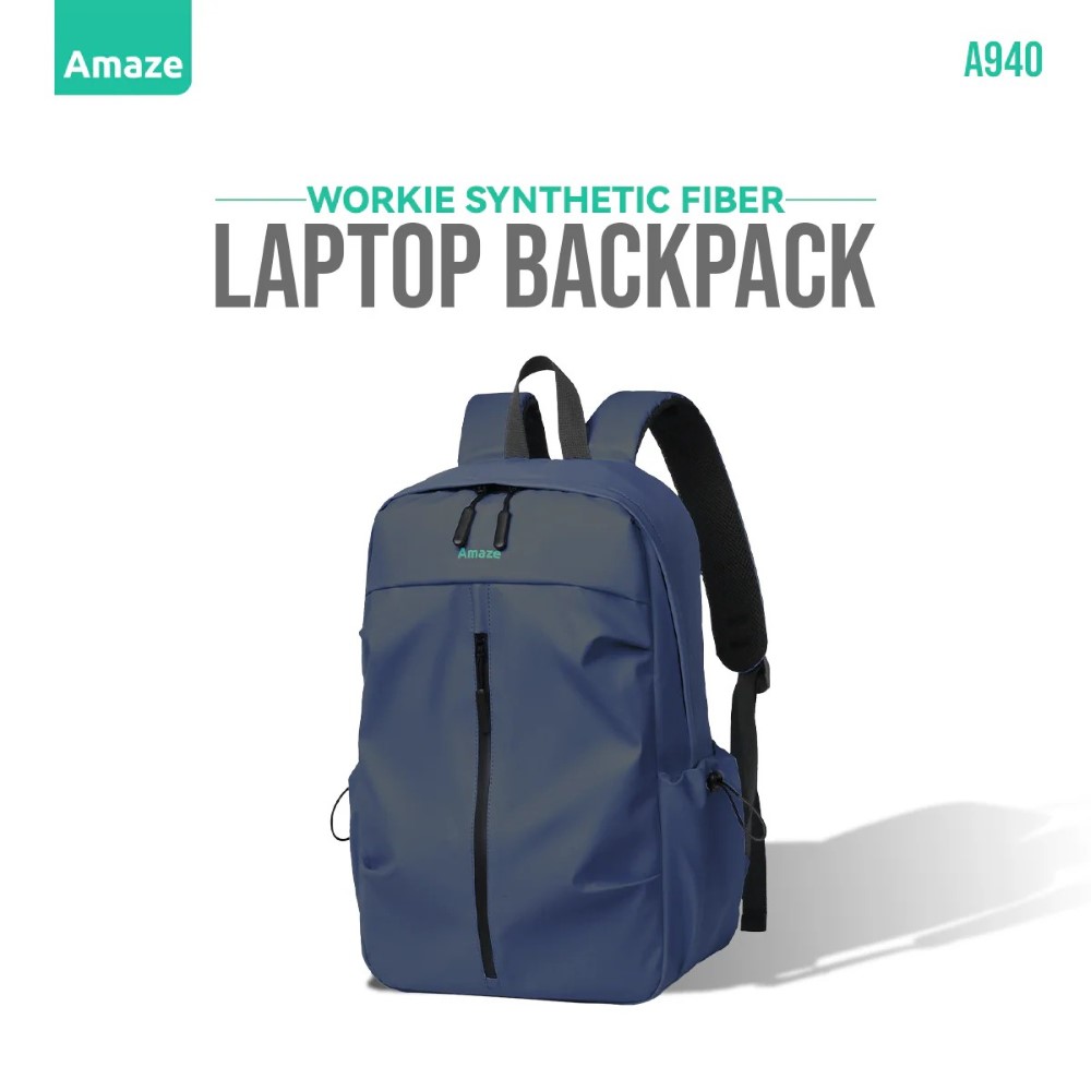 Amaze A940 Workie Synthetic Fiber Laptop Backpack - Blue