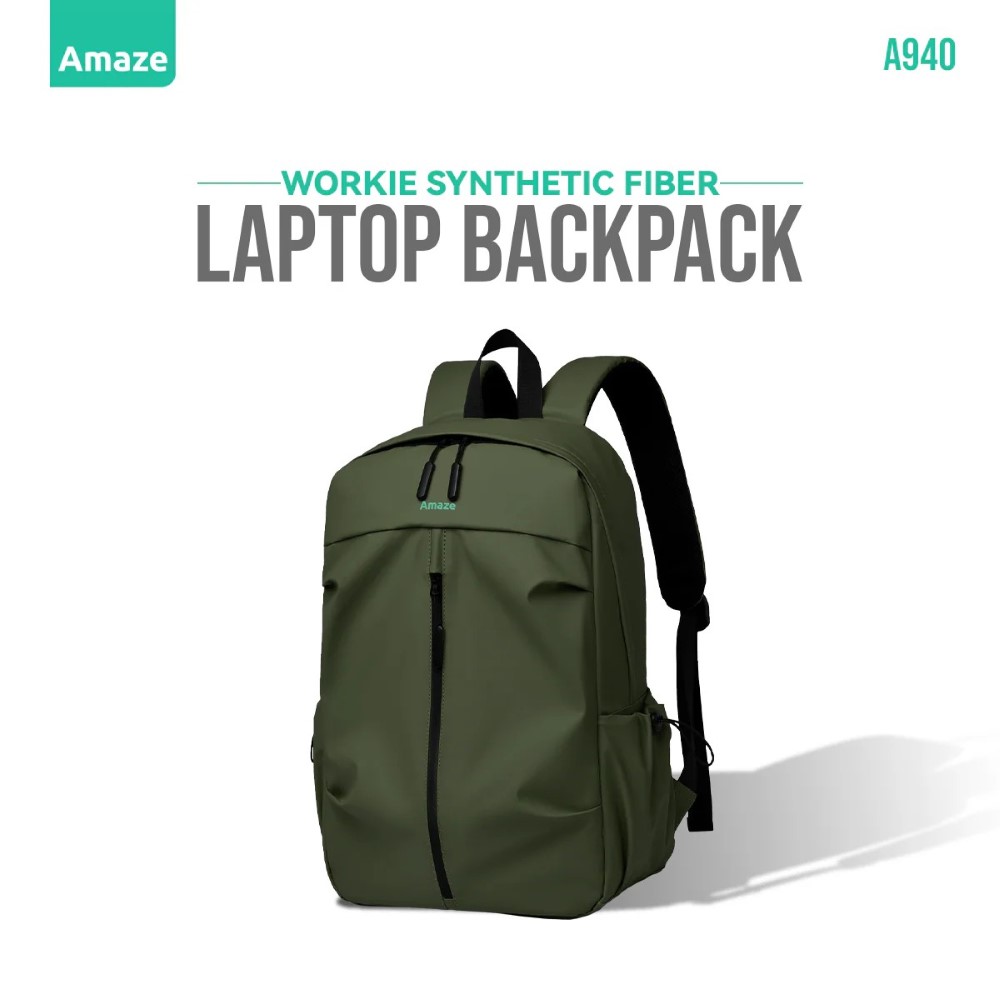 Amaze A940 Workie Synthetic Fiber Laptop Backpack - Green