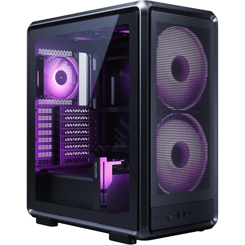 Cooler Master MasterFrame 500 Mesh ARGB EATX Mid Tower Case Pre-installed 2x 200mm SickleFlow/1x 120mm ARGB Fans – Black