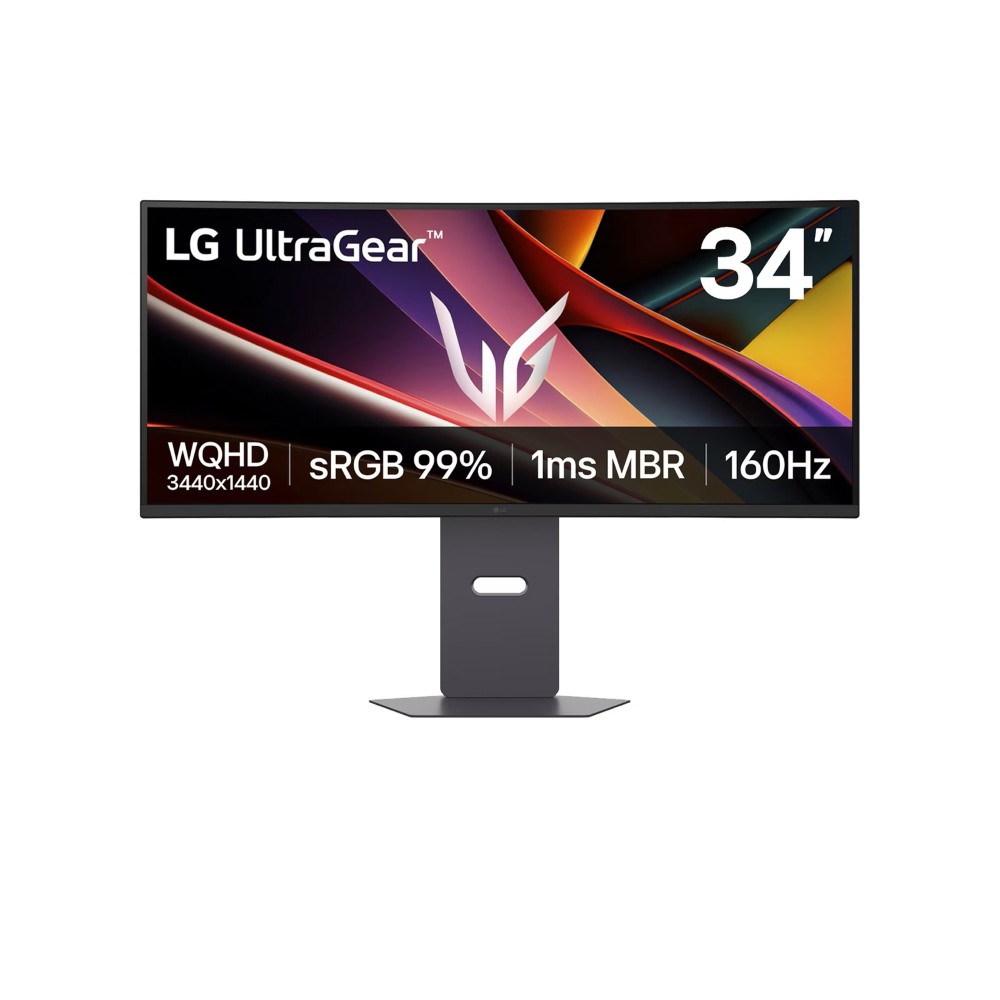LG UltraGear 34G600A-B 34 Inch 160Hz, WQHD Curved Gaming Monitor AMD FreeSync Premium, HDR10, Built-in Speaker, Reader Mode, HDMI 2.1, DisplayPort, Tilt/Height/Swivel Stand, Black