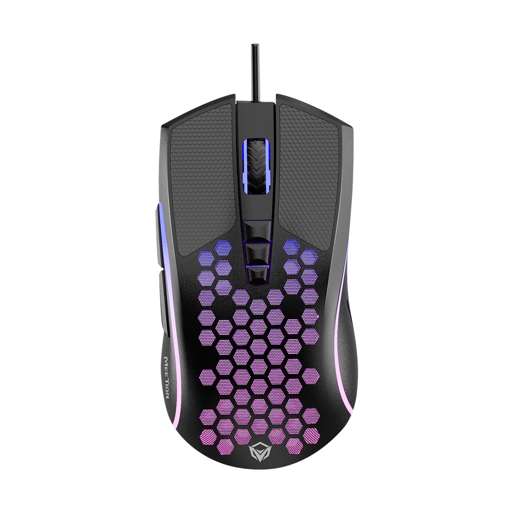 Meetion GM015 Honeycomb RGB Gaming Mouse – Lightweight 6400 DPI 7+1 Buttons