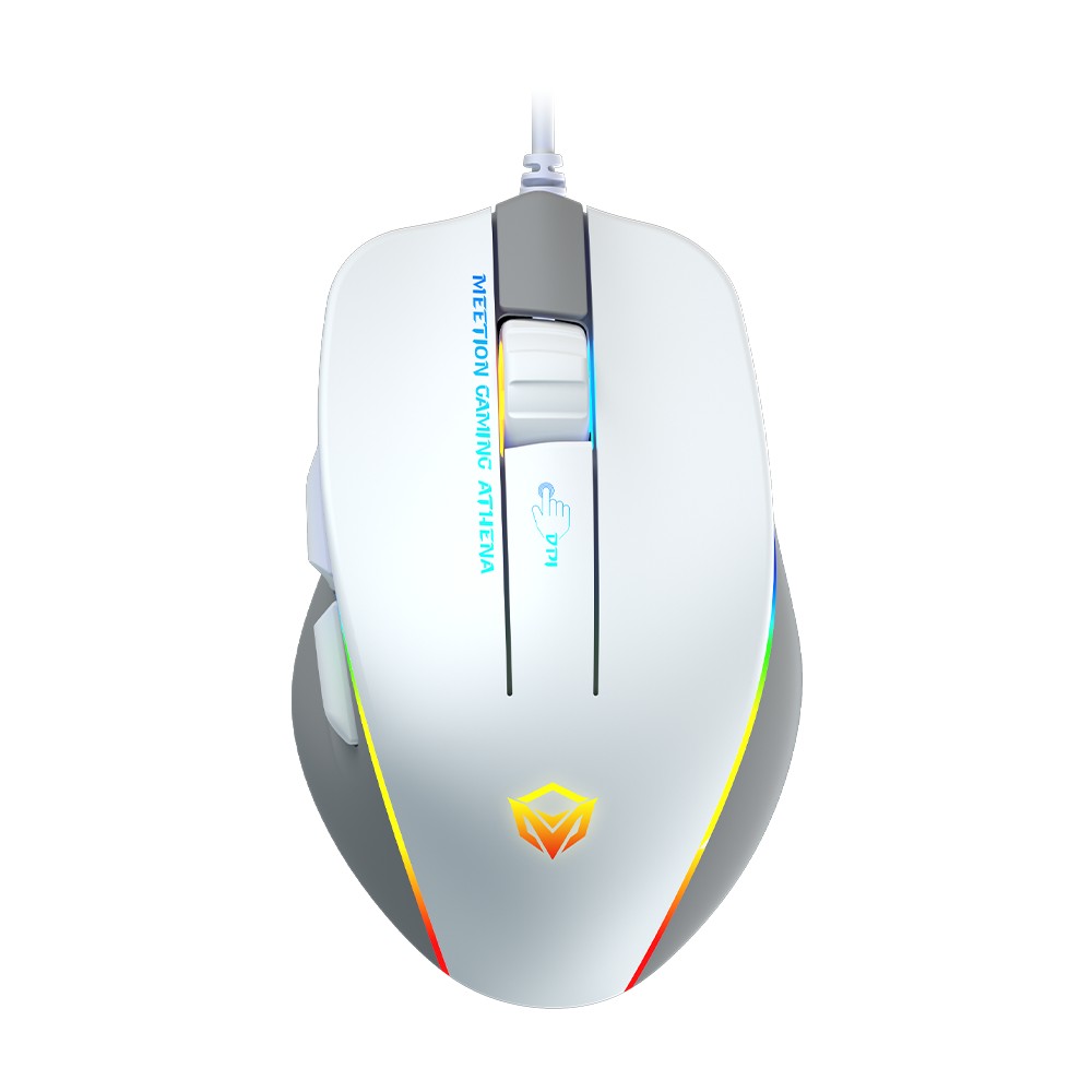 Meetion GM23 2023 RGB Circulation Backlit Wired Gaming Mouse - White
