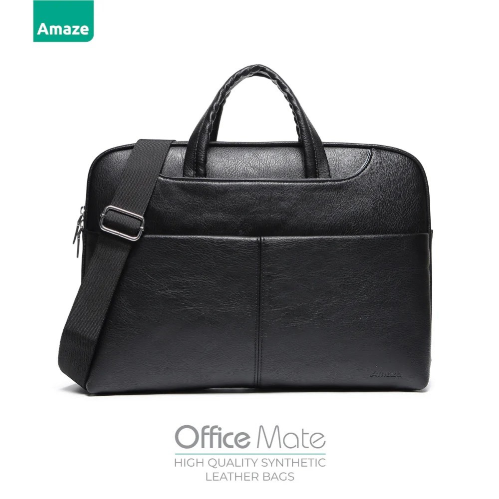 Amaze A920 Office Mate Synthetic Leather Bag 14 inch - Black
