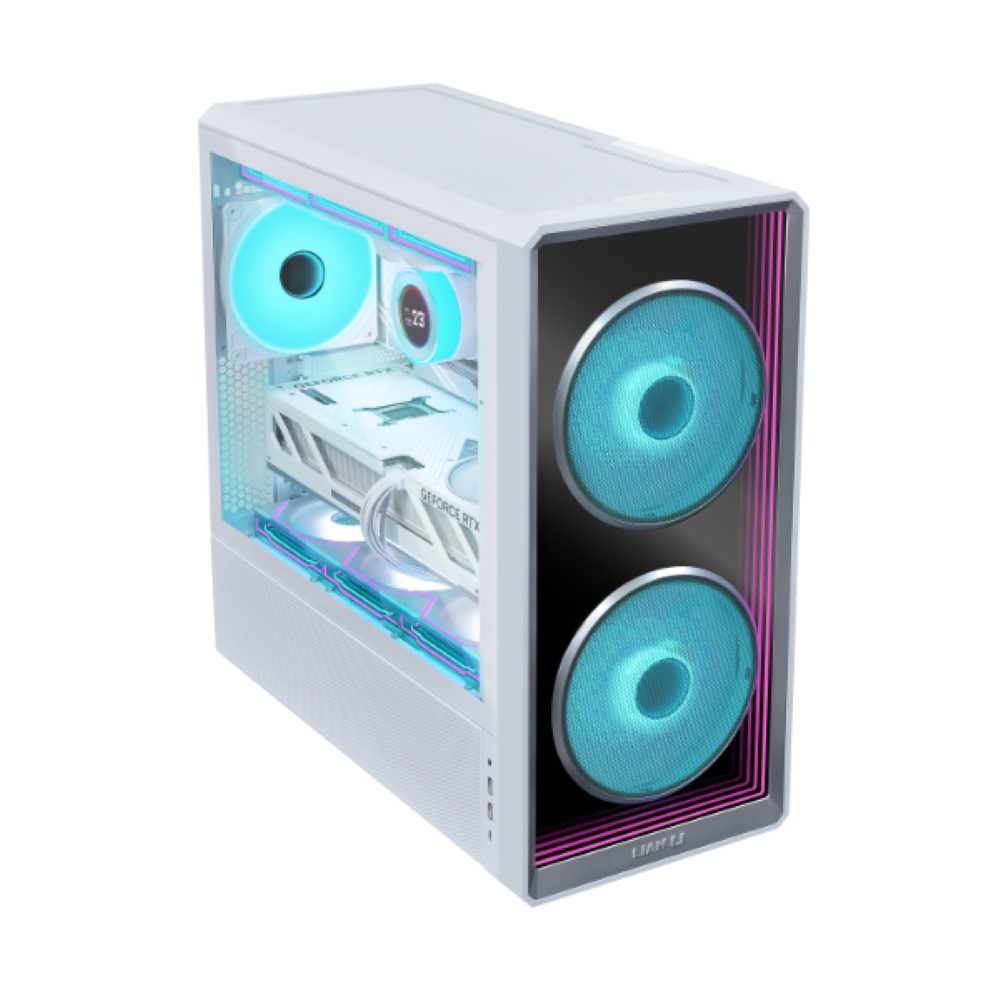 Lian Li LANCOOL 217 INF Tempered Glass Mid Tower PC Gaming Case - White