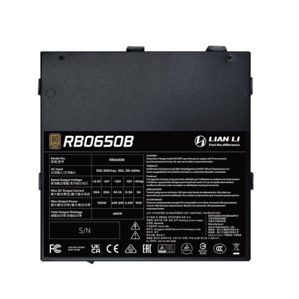 Pcie Routing Buy Lian Li RB Series 650W ATX 3.1 PCIe 5.1 80 Plus Bronze Power Supply ...