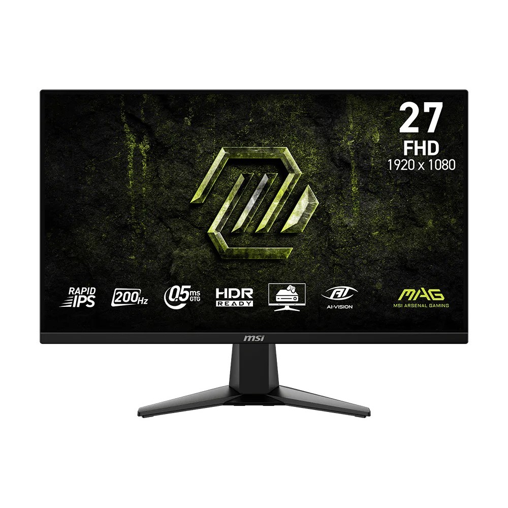 MSI MAG 275F E20 27-inch 1920 x 1080 (FHD) Gaming Monitor 200Hz IPS Panel Adaptive-Sync HDMI DisplayPort VESA Mountable Tilt 0.5ms Black