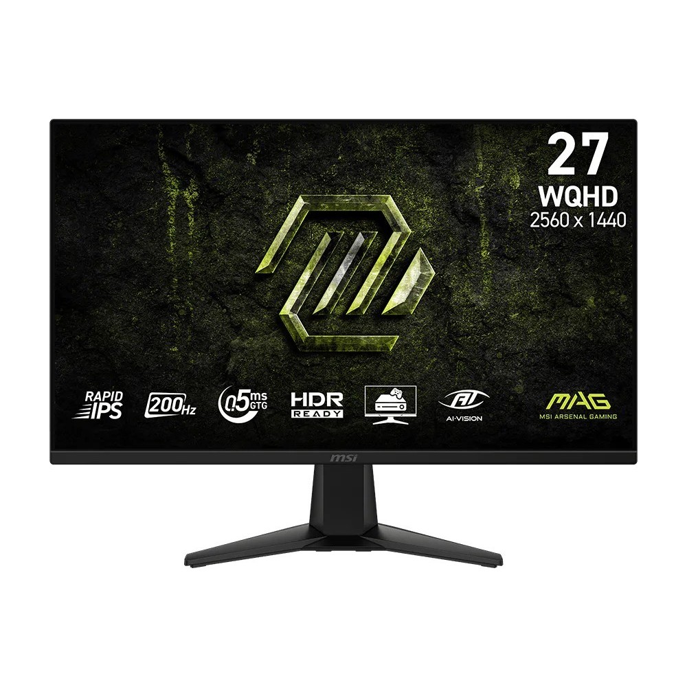 MSI MAG 275QF E20 Gaming Monitor 27 Inch Rapid IPS Display WQHD Resolution 200Hz Refresh Rate 0.5ms (GtG) Response Time AMD FreeSync Premium Technology Black