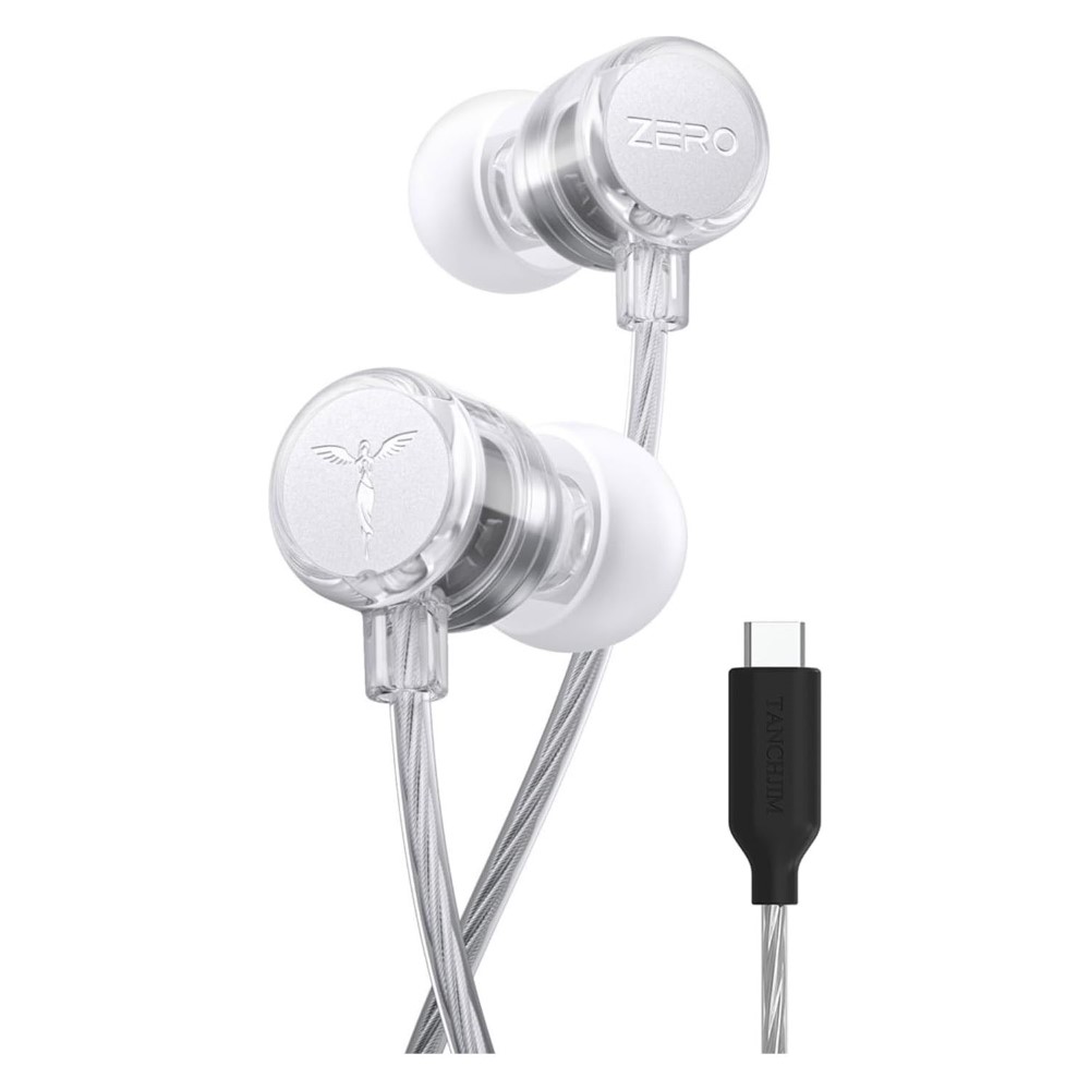 Tanchjim Zero Ultima Entry-Level HiFi Earphones Patented DMT4 Ultra Driver 2DD in-Ear Headphones Built-in DSP, Lightweight Wired Gaming Earbuds with Acoustic Labyrinth Rear Chamber - Type-C with Mic