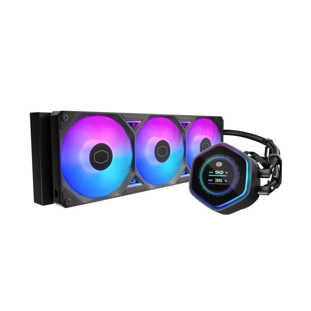 Cooler Master MasterLiquid 360 Atmos II LCD Panel ARGB Fans Liquid Cooler - Black