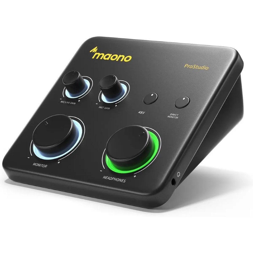 Maono PS22 Lite USB Audio Interface for PC Interface with XLR Input 24-bit/192kHz Routing Software Loopback Asio Driver for Recording Music Home-Studio Guitar Podcast Streaming DAW Black