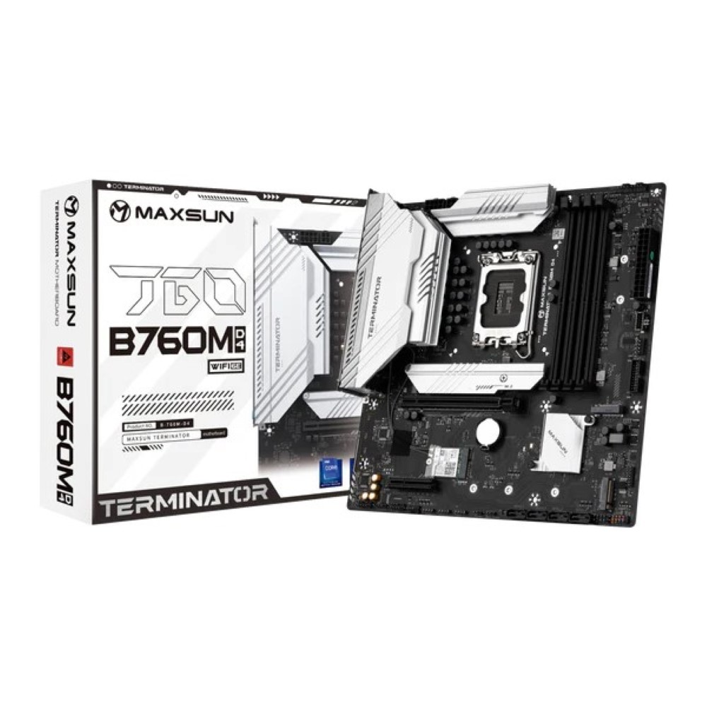 Maxsun Terminator B760M D4 Wifi6E DDR4 Intel 12/13/14th Gen microATX Motherboard
