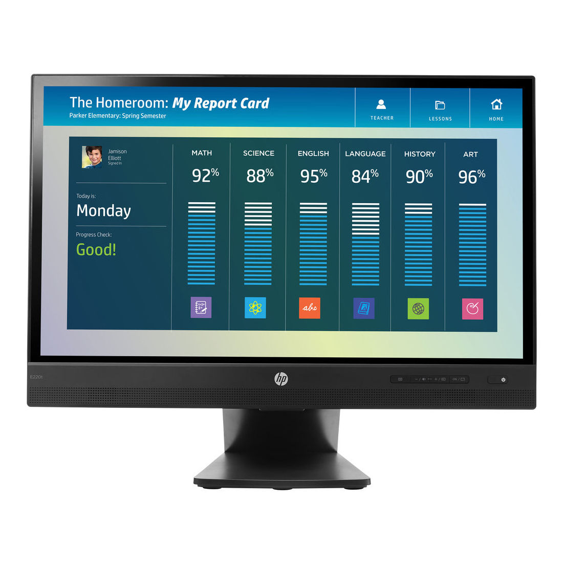 HP EliteDisplay E220t 21.5 Inch 16:9 LCD Touch Monitor (Used)