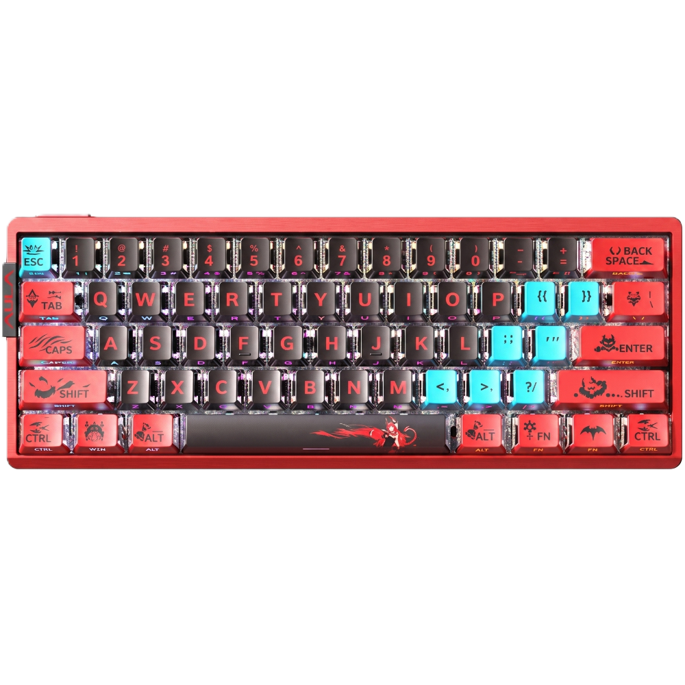 AULA AG60 MAX Wired Hall Effect Magnetic Gaming Keyboard Firefly Heat Sublimation Red - Frostcore Switches